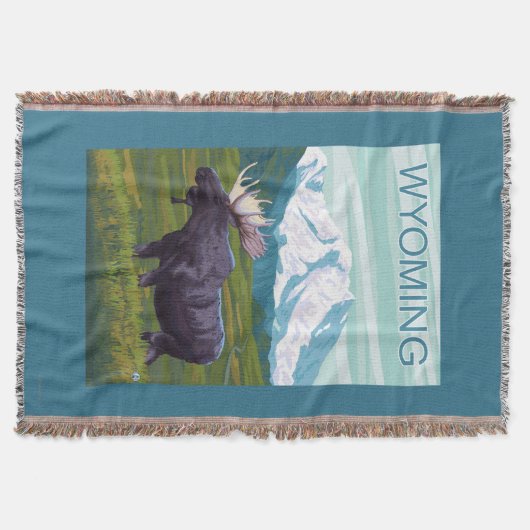 MountainWyomingのアメリカヘラジカ スローブランケット (正面)