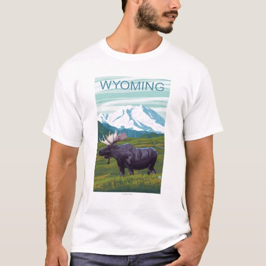 MountainWyomingのアメリカヘラジカ Tシャツ (正面)