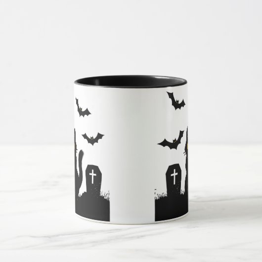 mourning kitty mug マグカップ (中央)