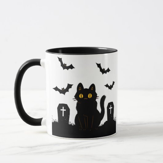 mourning kitty mug マグカップ (左)