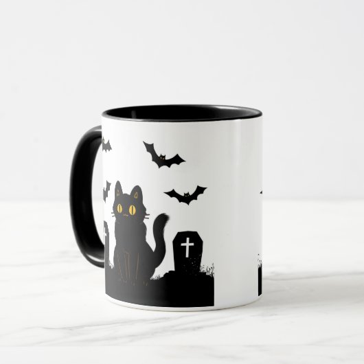 mourning kitty mug マグカップ (正面左)