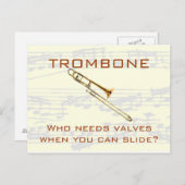 mouscriptbg, t-bone shirt2, trombone,誰が… ポストカード (正面/裏面)
