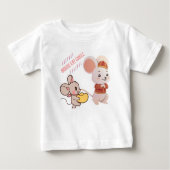 : Mouse and Cheese Delight ベビーTシャツ (正面)