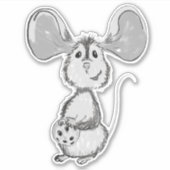 Mouse and Cookie Black and White シール (正面)