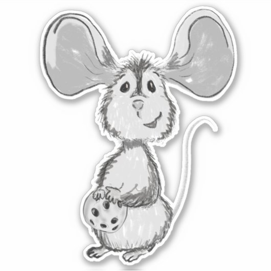 Mouse and Cookie Black and White シール (正面)