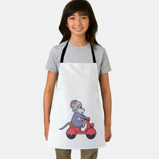 Mouse as Biker with Scooter.PNG エプロン (インサイチュ)