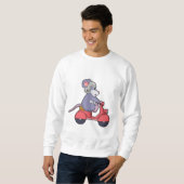 Mouse as Biker with Scooter.PNG スウェットシャツ (正面フル)