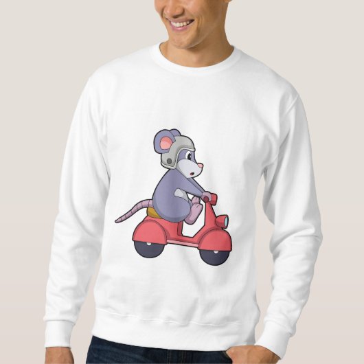 Mouse as Biker with Scooter.PNG スウェットシャツ (正面)