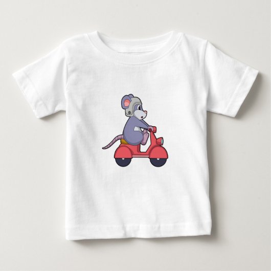 Mouse as Biker with Scooter.PNG ベビーTシャツ (正面)