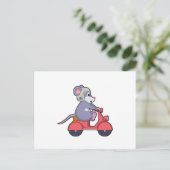 Mouse as Biker with Scooter.PNG ポストカード (スタンド正面)