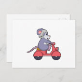 Mouse as Biker with Scooter.PNG ポストカード (正面/裏面)