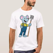 Mouse as Farmer with Rake Tシャツ (正面)