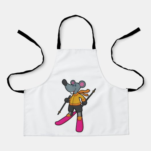 Mouse as Skier with Ski エプロン (正面)
