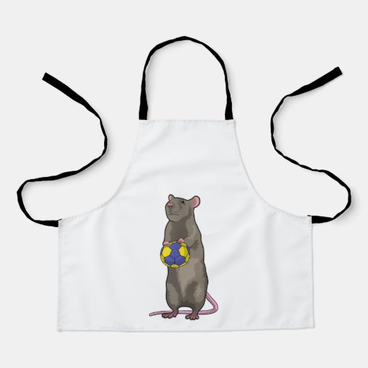 Mouse at Handball Sports エプロン (正面)