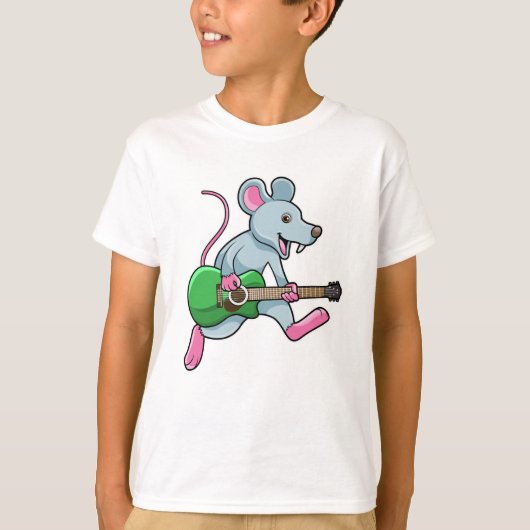 Mouse at Music with Guitar Tシャツ (正面)