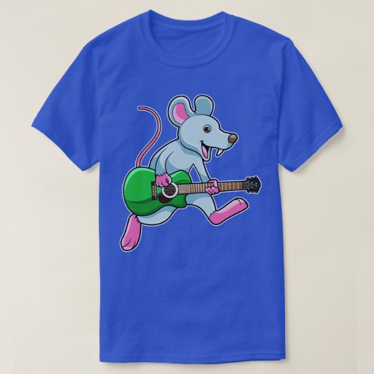 Mouse at Music with Guitar Tシャツ (デザイン正面)
