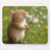 Mouse Blowing Dandelion Seeds マウスパッド (正面)