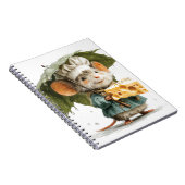 Mouse Chef in Rain with Leaf Umbrella and Cheese ノートブック (右側)