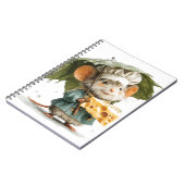 Mouse Chef in Rain with Leaf Umbrella and Cheese ノートブック (左側)