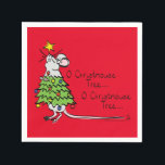 Mouse Christmas Tree Funny Kids スタンダードカクテルナプキン<br><div class="desc">Celebrate Christmas with this adorable Christmas tree mouse that is great for kids!  A cute and funny cartoon that is sure to make anyone smile!  Perfect for children or just silly adults!</div>