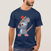 Mouse Cricket Cricket bat Tシャツ (正面)