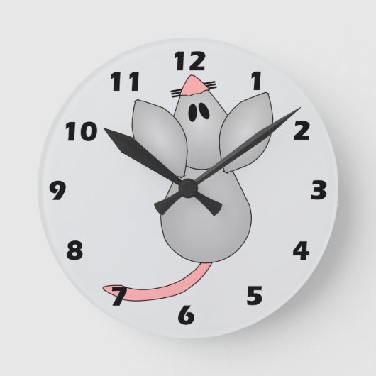 Mouse Design ラウンド壁時計 (正面)