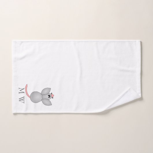 Mouse Design Monogrammed バスタオルセット (ハンドタオル)