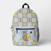 Mouse Eating Cheese Monogram Backpack プリントバックパック (正面)