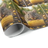 Mouse Enjoying an Ear of Corn ラッピングペーパー (ロールコーナー)