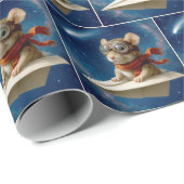 Mouse Flying In a Paper Airplane ラッピングペーパー (ロールコーナー)