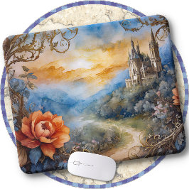 MOUSE PAD - 城への花の小道 マウスパッド