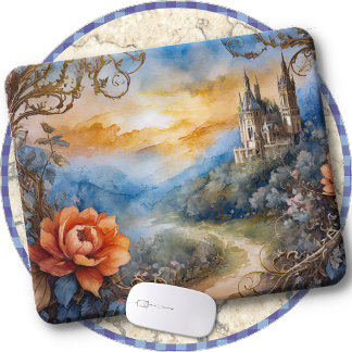 MOUSE PAD - 城への花の小道 マウスパッド