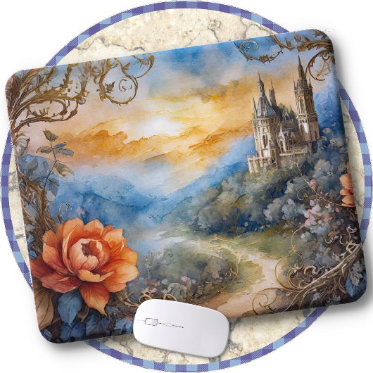 MOUSE PAD - 城への花の小道 マウスパッド