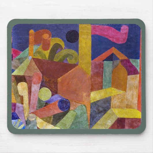MOUSE PAD - 『旗のある家々』 - 抽象画 マウスパッド (正面)