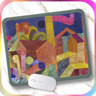 MOUSE PAD - 『旗のある家々』 - 抽象画 マウスパッド