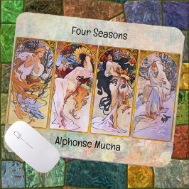 MOUSE PAD - Alphonseミュシャの"Four Seasons"アート マウスパッド