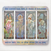 MOUSE PAD - Alphonse Mucha's "Times of the Day" マウスパッド (正面)