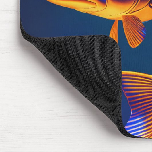 Mouse Pad | Blue Fish Logo Design | Minimalist Oce マウスパッド (コーナー)