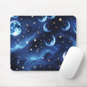 Mouse Pad – Luxury Sapphire Blue Celestial Moon マウスパッド (マウス)