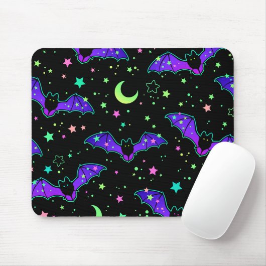 Mouse pad - "Purple bats" マウスパッド (マウス)