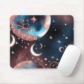 Mouse Pad - Rose Gold Celestial Moon マウスパッド (マウス)