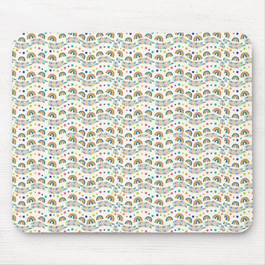 Mouse pad with a pattern of diverse smiley faces  マウスパッド (正面)