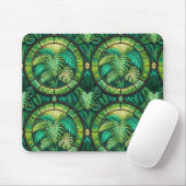 Mouse pad with a tropical leaf motif マウスパッド (マウス)