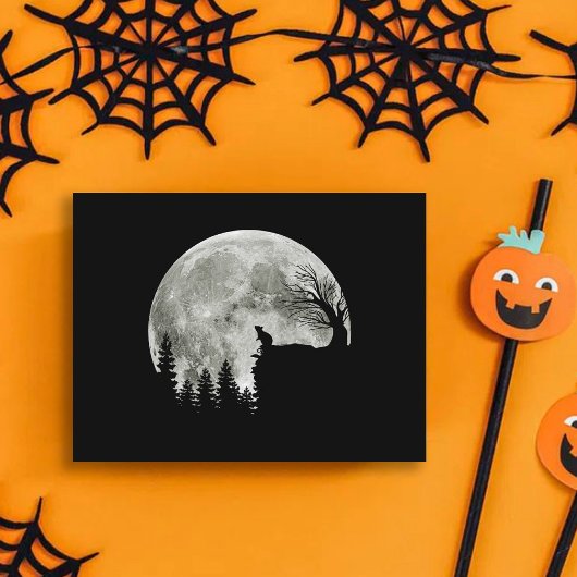 mouse praying on mountain halloween moon ポストカード