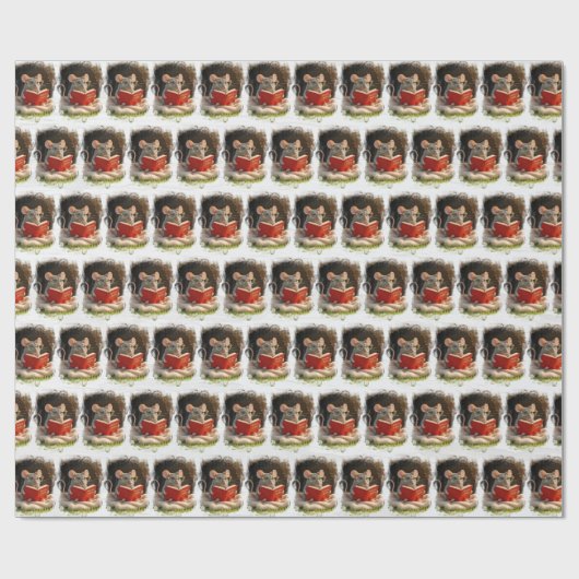 Mouse Reading a Book ラッピングペーパー (フラット)