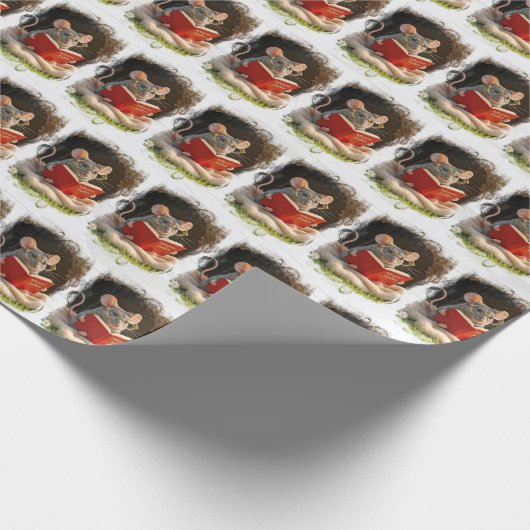 Mouse Reading a Book ラッピングペーパー (角)