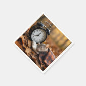 Mouse Sleeping By an Alarm Clock スタンダードカクテルナプキン (角)