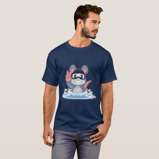 Mouse Swimming Swimming goggles Summer Tシャツ (正面フル)