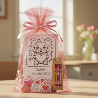 Mouse Valentine’s Day Coloring for Students ポストカード