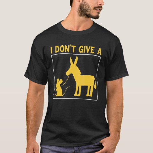 mouse walking a donkey i don't give rats 1 tシャツ (正面)